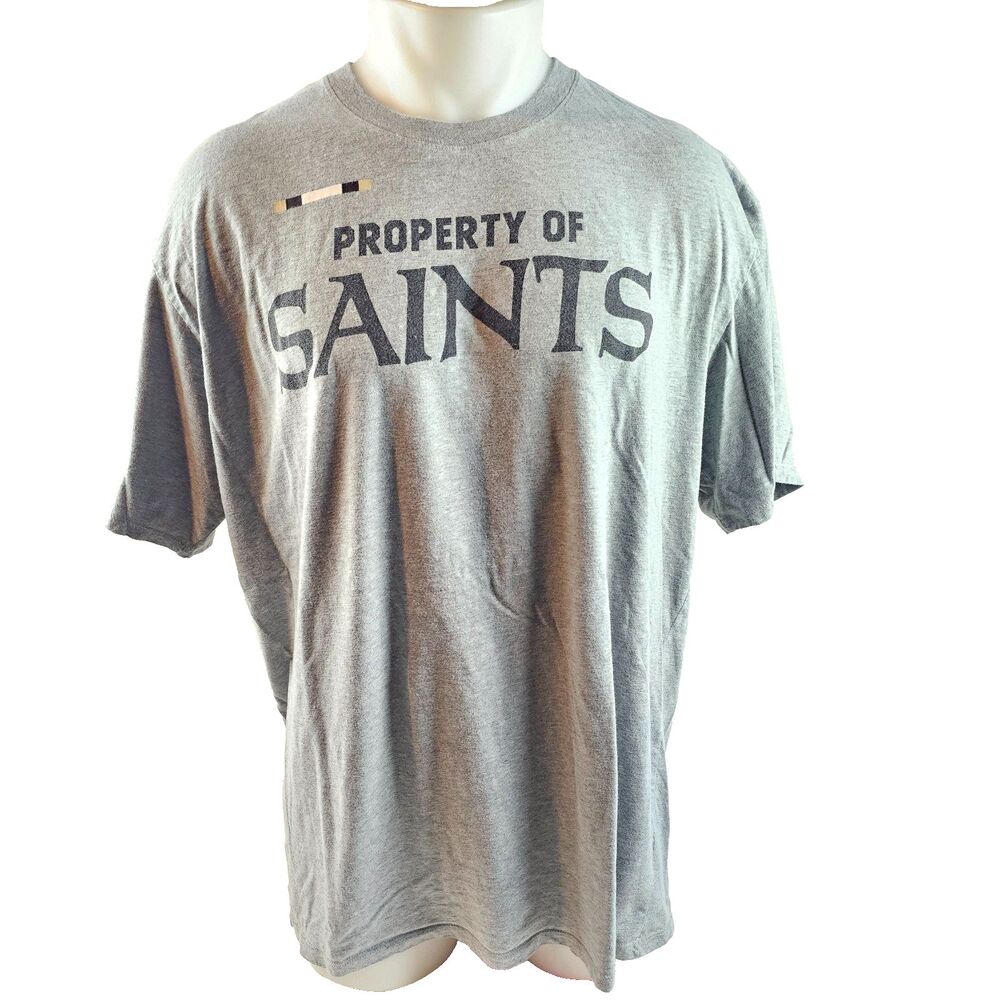 New Orleans Saints T Shirt Mens XL Grey Nike Athletic Cut Graphic Tee Football